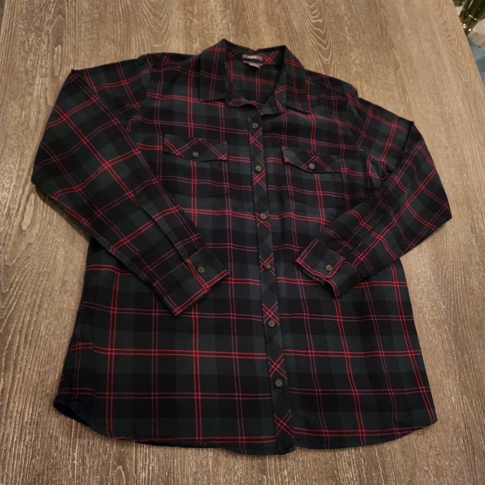Eddie Bauer XL Classic Flannel Shirt Plaid Cozy Outdoor Preppy Rustic Holiday - Picture 8 of 16